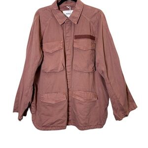 Pistola Briana Oversize Utility Cotton Shirt Jacket in Clay Sz M